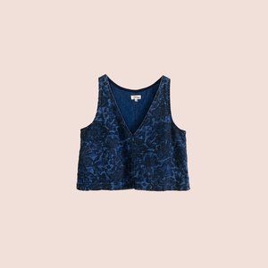 Aritzia Wilfred Free Floral Denim Crop Top